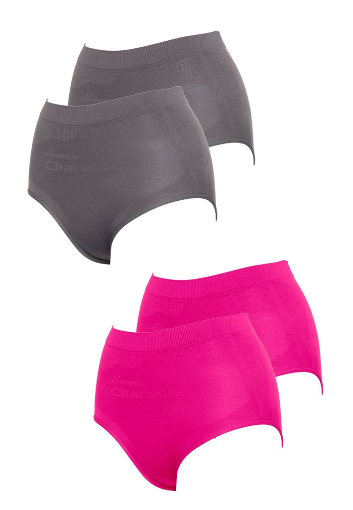 Mid-Waist Slim Wear 中腰竹炭瘦身內褲(4件) 1169– Sunna Character